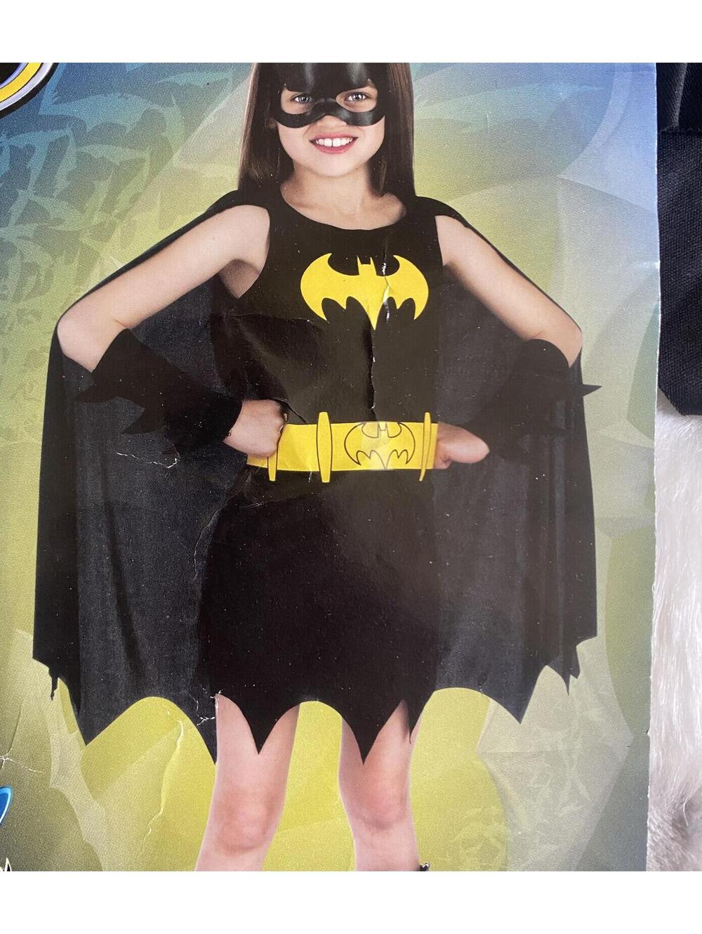 Batgirl Costume Set Child 4T Dress Cape Belt Mask